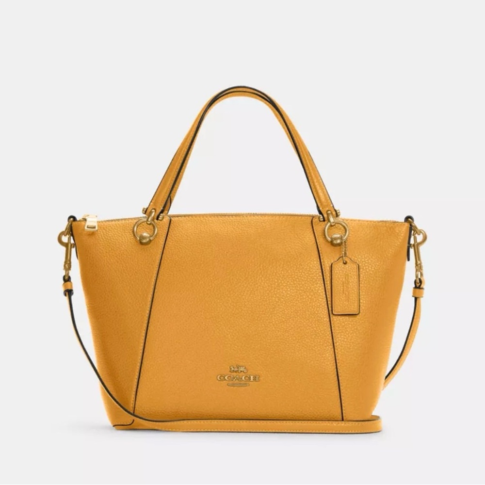 Coach Kacey Satchel in yellow pebble leather Shoulder Bag